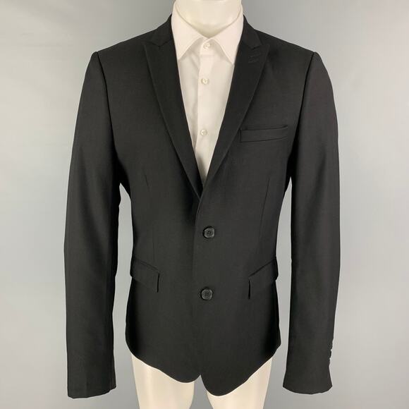 THE KOOPLES Size 40 Black Wool Peak Lapel Sport Coat - Picture 1 of 7